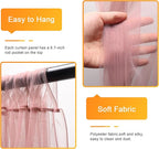 Fomcet Dusty Rose Tulle Backdrop Curtains with Lights String 10FT X 10FT Sheer Curtains with Lights Tulle Curtain Backdrop for Wedding Birthday Party Photo Shoot (2 Panels 5x10FT)
