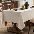 MIULEE Grayish White Linen Tablecloth 60x104 Inch Rectangle Table Cloth Waterproof,Stain Resistant & Wrinkle Resistant for Dining Party Wedding