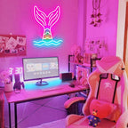 Mermaid Tail Neon Sign Dimmable Mermaid Neon Signs for Wall Decor, USB Powered Bright LED Mermaid Lamps for Girls Bedroom, Birthday Christmas Decor, Perfect Gifts for Girls(15.7*12.6inches)