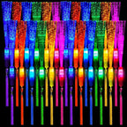 Lewtemi 60 Pack Fiber Optic Wand Glow Wand LED Light Up Wand Bulk with 3 Flashing Models Flashing Sticks with Included Batteries for Birthday Party Favor Wedding Halloween Christmas (Bright Colors)