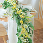 Mizii Yellow Artificial Flower Garland 6FT Fake Poppy Floral Garland Hanging Vines Spring Summer Flowers Decorations for Mantle Table Centerpieces Room Wall Fireplace Wedding Decor (Yellow)