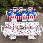 Gatherfun 4th of July Party Supplies Set- American Flag Patriotic Theme Kit for Independence & Election Day Decorations, Disposable Plastic Tablecloth - for Patriotic & 4th of July Decorations,2PCS