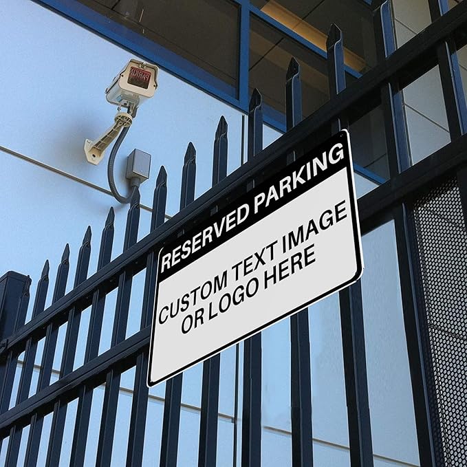 Custom Reserved Parking Metal Sign for Outside Personalized Signs with Photo Text or Logo for Outside Wall Decor Aluminum Fade Resistant Signs for Business Office Home
