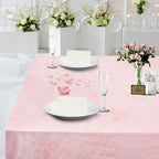 LuoluoHouse Pink Lace Tablecloth Table Fabric 6pcs 60x120 Inch for Vintage Boho Wedding Baby Shower Party Decoration Rectangle Overlay Long Vintage Embroidered Reception Table Cloth Decor