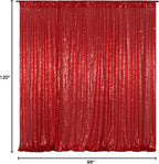 Poise3EHome Red Sequin Backdrop,8FT x 10FT Sequin Photography Backdrop Curtain for Party Decoration, Red