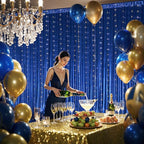 20ftx10ft Royal Blue Sequin Backdrop Curtain Panels for Parties, 4 Panels Wrinkle Free Glitter Photo Backdrop Drapes Shimmer Back Drop Cloth for Wedding Birthday Christmas Photography Background