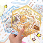 20 Sets 3D House Stickers with Metal Tweezers | DIY Miniature House Scenes Kit for Adults, Cute 3D Cartoon Scene Stickers | Therapy Craft, Relief Stress Pass The Time
