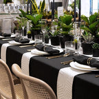 sancua 6 Pack Black Tablecloth 90 x 132 Inch - Rectangle Table Cloth for 6 Feet Tables Stain and Wrinkle Resistant Washable Polyester Table Cover for Dining Wedding Banquet Party Buffet Restaurant