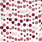 Burgundy Dusty Pink Decorations Circle Dot Garland Maroon Pink Hanging Polka Dot Streamer Banner for Wedding Birthday Bridal Shower Engagement Baby Shower Graduation Anniversary Garnet Party Supplies