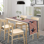 4th of July Table Runner, Patriotic Independence Day American Stars Stripes Flag Print Table Runner for Farmhouse Kitchen Dining Holiday Birthday Party, 13x70inch