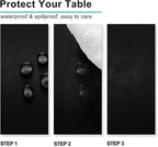 Hiasan Black Rectangle Tablecloth - Waterproof Washable Polyester Fabric Table Cloth for Party, Wedding, Banquet and Restaurant, 90 x 156 Inch