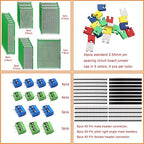 82 Piece Double Sided PCB Board Kit with 5 Sizes,40Pin 2.54mm Male & Female Header Connectors - Ideal for DIY Soldering,Electronic Projects, Arduino Kits,and Circuit Prototyping