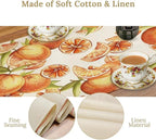 Spring Summer Orange Citrus Table Runner Sweet Fruit Botanical Print Little Cutie Dinner Runner for Farmhouse Baby Shower Party Holiday Home Kitchen Dining Table Decor 13x36