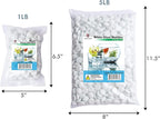 Galashield Flat Glass Marbles for Vases White Glass Gems Beads Pebbles Vase Filler (1 LB, Approx. 105 PCS)