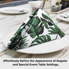 Urban Villa Cloth Napkins Tropical Print 100% Cotton Absorbent Dinner Napkins (Set of 12) Oversized 20x20 Inches Soft Durable Reusable Washable Ideal for Everyday Use Wedding Parties Premium Quality