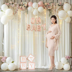 Ivory Backdrop Curtains with Lights for Baby Shower,10x10FT Wrinkle Free Ivory Drapes Photo Backdrop Curtains for Wedding Birthday Party Ceremony Photography Photoshoot Decorations-5ft x 10ft