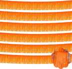 6 Pack 10 Feet Foil Fringe Garland Metallic Tinsel Streamers Banner Wall Hanging Backdrop Banner for Parade Floats, Thanksgiving, Christmas, Birthday, Halloween Party Decorations(Macaron Orange)