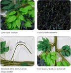 12 Pack Artificial Wisteria Hanging Flowers Fake Wisteria Flower Garland Silk Vines Rattan Decor for Home Wedding Arch Wall Garden Greenery Bedroom Outdoor Office Party Decoration (Black)