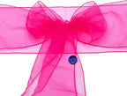 MDS Pack of 10 PCS Organza Chair Sashes Wider Dining Chair Bows Ribbon Tie Back for Wedding Party Birthday Bridal Shower Reception Event Banquet Home Chair Cover Decoration - Magenta