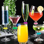 TuTuYa Wine Glass Charms - 52PCS Reusable Silicone Wine Glass Markers for Parties, Weddings, Banquets, Graduations