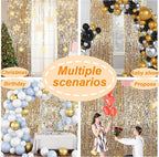 Gold Big Payatte Sequin 18MM Sequin Backdrop Drapes Curtains Panels,Fashion 9FTx9FT Backdrop for Thanksgiving Christmas Home Party Decoration Supplies