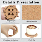 Custom Coasters Personalized Cork Coasters Bulk with Logo Wedding Personalized Cork Natural Wood Engraved Drink for Wedding Favors (Cork Coasters - Circle)