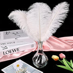 THARAHT White Ostrich Feathers 24pcs Natural Bulk 8-10Inch 20cm-25cm for Crafts Wedding Party Centerpieces Christmas Tree Decoration Feathers