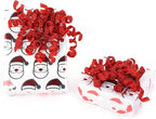 6" Metallic Glitter Red Self Adhesive Curly Ribbon Gift Wrap Bows for Christmas, Holiday, Birthday, Wedding, Presents, Party Favors Decorations 6-Count