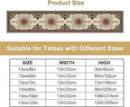 Vintage Paisley Bohemian Table Runner Beige Red Rustic Farmhouse Home Kitchen Table Dining Coffee Room Garden Party Wedding Decor 13x60in