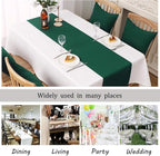 Dark Green Table Runner 14x72 Inch Solid Color Thick Polyester Decorative Cloth Handcrafted for Wedding Party Birthday Graduations Hotel Restaurant Banquet Catering Services Event Forest Green