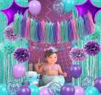 Blue Purple Mint Green Pink Tissue Paper Tassel Garland,Tissue Tassel Banner for Party Decorations,Pack of 20