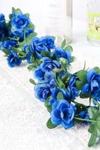 Miracliy 5Pcs 41FT Blue Flower Garland Artificial Rose Arch Vines Fake Spring Floral Garland for Flower Wall Backdrop Wedding Mothers Day Garden Tea Party Decoration