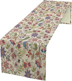 Spring Floral Table Runner, Boho Floral Pattern Natural Plant Table Decoration for Home Kitchen Restaurant Holiday Party,13in（33cm） W * 120in（305cm） L