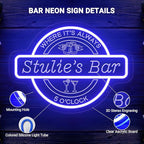 Custom Bar Neon Sign for Wall Decor, Personalized Cocktail Beer LED Light Up Signs for Home Bar, Customized Neon Lights Signs for Men Dad Gifts, Man Cave Pub Tavern Bistro Lounge Business Decor
