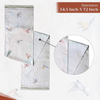 Maison d' Hermine Table Runner 100% Cotton Double Layer Table Runners 72 inches Long Decorative for Home Kitchen Dining Party Wedding Bridal Shower Spring Summer (Flying Birds, 14.50" x 72")
