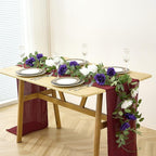 Carlita's Blooms Artificial Rose Garlands Purple Rose Vines Leaves Banners Hanging Floral Garland Fake Flower Vine Wall Decorations