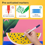 ARTISTRO Vibrant Acrylic Paint Markers for Rock, Fabric, Glass, Wood, Paper, Ceramic, Canvas & More - 48 Dual-Tip Paint Pens (Dot & Fine) - Quick Dry, Teacher Classrooms Must Have, Drawing Markers