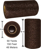 Glitter Tulle Fabric Rolls, 6 Inch 50 Yards (150ft) Sparkling Spool Ribbon Sequin Netting for Tutu Skirt Gift Wrapping Wedding Party Decoration (Brown)