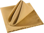 Cloth Napkins 20x20 inch Washable Polyester Dinner Napkins Soft Table Napkins for Wedding Party Dining Banquet(Gold,12PCS)