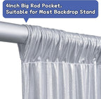 leegleri 10x10ft Thick Silver Glitter Backdrop Curtain Panels for Parties, Wrinkle Free Sequin Sparking Photo Backdrop Drapes, 2 Panels 5x10ft Shimmer Back Drop Cloth for Wedding Birthday Photography