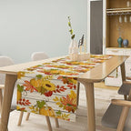 Autumn Table Runner,Seasonal Pumpkins Thanksgiving Kitchen Dining Table Decoration for Home Party Decor 13x60 Inch