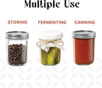 [ 6 Pack] 16 oz. Wide-Mouth Glass Mason Jars with Metal Airtight Lids and Bands for 1 Pint Canning, Preserving, & Meal Prep