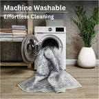 Bloom Rugs Washable Non-Slip 7 ft Runner - Charcoal Blue Traditional Medallion Runner for Entryway, Hallway, Bathroom, and Kitchen - Exact Size: 2.5' x 7'