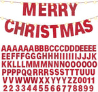 TaoBary 112 Pcs DIY Letter Kit Glitter Customizable Banner Letters Include 107 Letters and Numbers 3 Rope and 2 Needles for Birthday Halloween Christmas Wedding Valentine Party Decor(Red)
