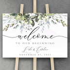 Greenery Wedding Welcome Sign, Rustic Wedding Welcome Sign, Welcome Sign Wedding, Eucalyptus, Watercolor
