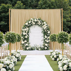 20ftx12ft Wrinkle Free Beige Backdrop Curtain, 4 Panels 12FT Height Beige Wedding Backdrop Drapes, Silky Polyester Back Drop Cloth for Birthday Photography Background Party Backdrop Draping