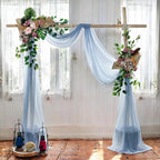 MDS Halloween Chiffon Draping Fabric - 2 Panel, 30" Wide x 100ft Long - Sheer Spooky Arbor & Canopy Drapery for Haunted House Backdrops, Party Ceilings, DIY Costumes & Themed Events - Dusty Blue