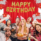 10 x 7 Feet Red Backdrop Curtain for Partie, Background Curtains for Photoshoot, Birthday, Wedding, Halloween, Thanksgiving, Christmas, New Year Party Decorations 5Ft x 7Ft, 2 Panels