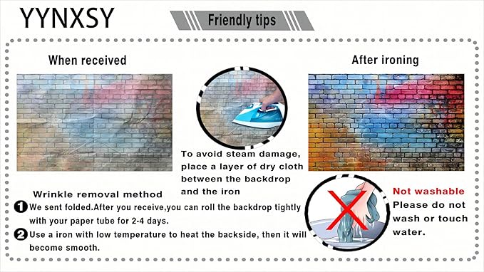 YYNXSY Colorful Brick Wall Photo Backdrop - Retro Stone Brick Wall Background - Microfiber Background Decoration - 8X6FT YY-24