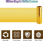 4 Packs Gold Disco Party Table Runner 12 x 108 Inches Mirror Glitter Table Runners for 70s 80s Disco Party Decorations Home Birthday Bachelorette Table Decorations